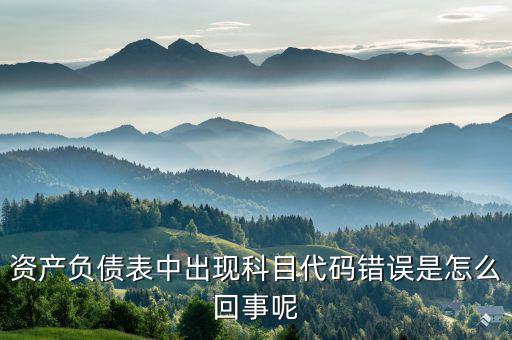 資產負債表中出現科目代碼錯誤是怎么回事呢