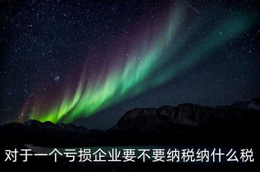 對于一個虧損企業要不要納稅納什么稅
