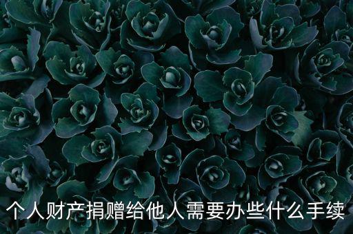 個人財產捐贈給他人需要辦些什么手續