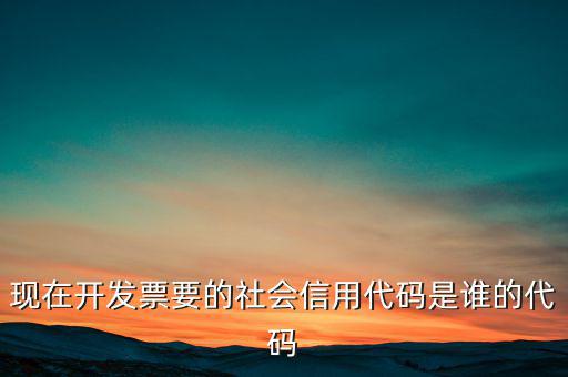 現在開發票要的社會信用代碼是誰的代碼