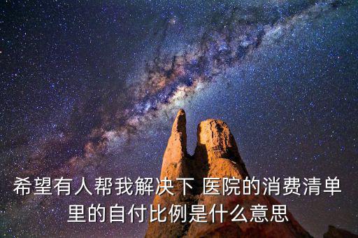希望有人幫我解決下 醫院的消費清單里的自付比例是什么意思