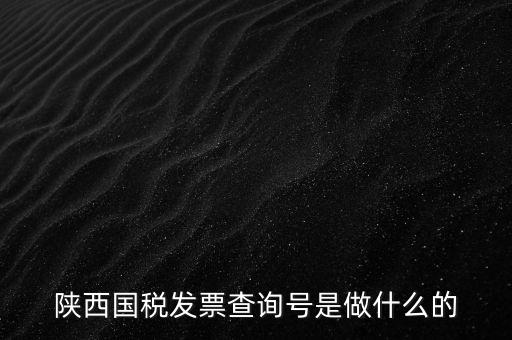 陜西國稅六個一是什么，陜西國稅發票查詢號是做什么的