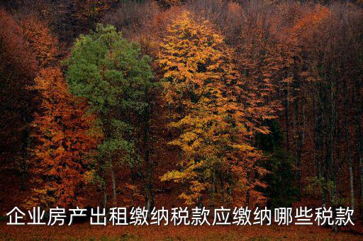 企業房產出租繳納稅款應繳納哪些稅款