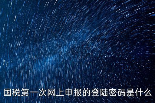 國稅網登錄密碼是什么原因，國稅第一次網上申報的登陸密碼是什么