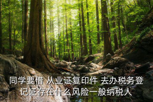 同學要借 從業證復印件 去辦稅務登記證存在什么風險一般納稅人