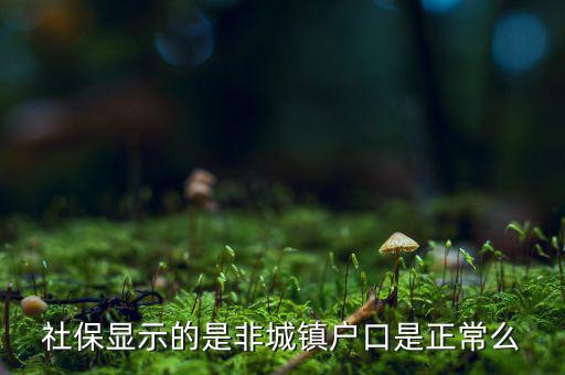 社保顯示的是非城鎮戶口是正常么