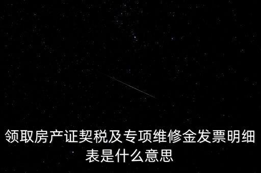 發票明細表是什么，領取房產證契稅及專項維修金發票明細表是什么意思