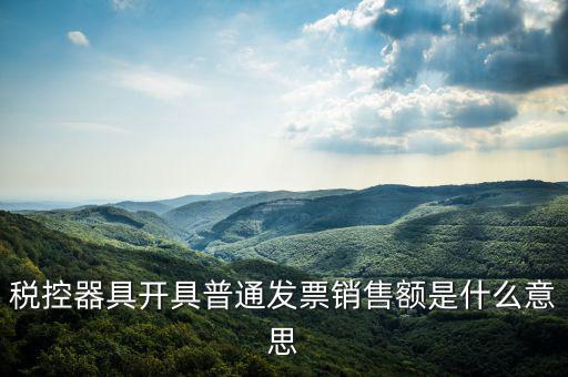 稅控器具開具普通發票銷售額是什么意思