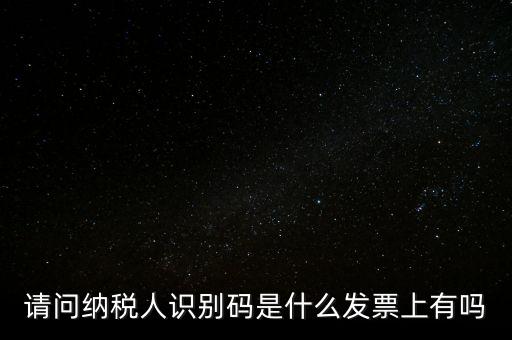 請問納稅人識別碼是什么發票上有嗎