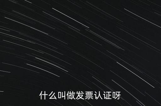 什么叫做發票認證呀