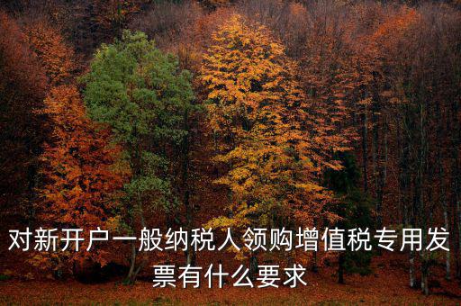 對新開戶一般納稅人領購增值稅專用發票有什么要求