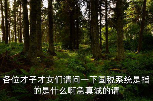 各位才子才女們請問一下國稅系統是指的是什么啊急真誠的請
