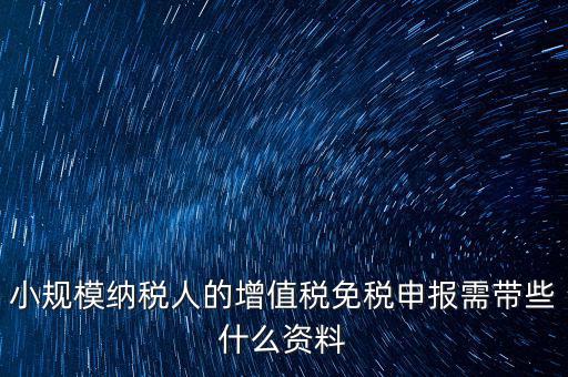 小規模納稅人的增值稅免稅申報需帶些什么資料