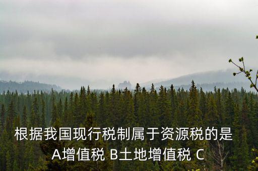 根據我國現行稅制屬于資源稅的是  A增值稅 B土地增值稅 C
