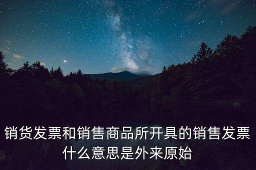 銷貨發票和銷售商品所開具的銷售發票什么意思是外來原始
