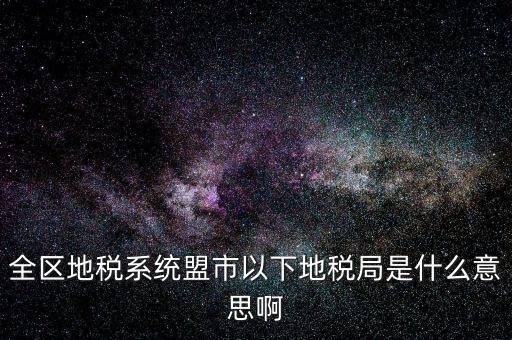 全區地稅系統盟市以下地稅局是什么意思啊