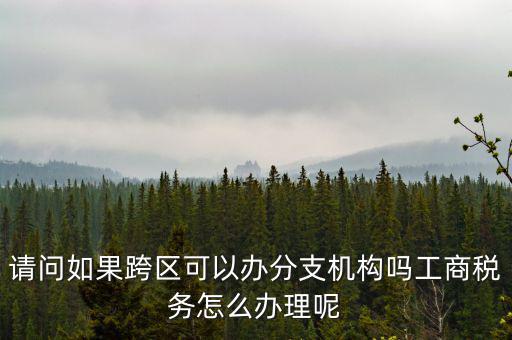 請問如果跨區可以辦分支機構嗎工商稅務怎么辦理呢