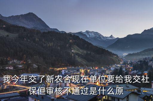 我今年交了新農合現在單位要給我交社保但審核不通過是什么原