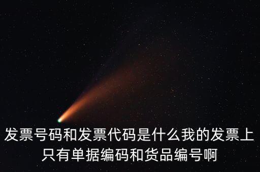 發票號碼和發票代碼是什么我的發票上只有單據編碼和貨品編號啊