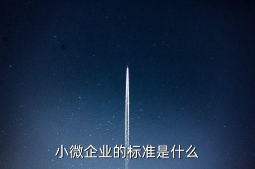 小微企業的標準是什么
