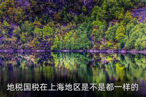 地稅國稅在上海地區是不是都一樣的