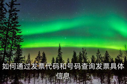 如何通過發票代碼和號碼查詢發票具體信息