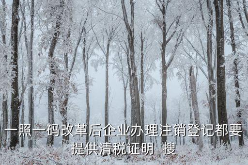 一照一碼改革后企業辦理注銷登記都要提供清稅證明  搜