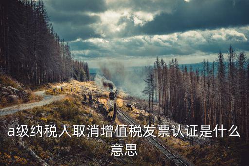a級納稅人取消增值稅發票認證是什么意思