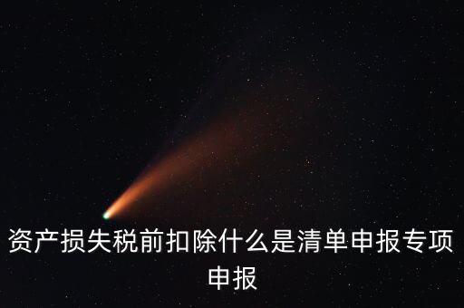 資產損失稅前扣除什么是清單申報專項申報