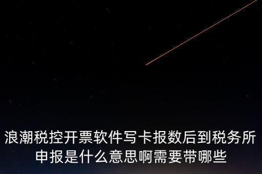 浪潮稅控開票軟件寫卡報數后到稅務所申報是什么意思啊需要帶哪些