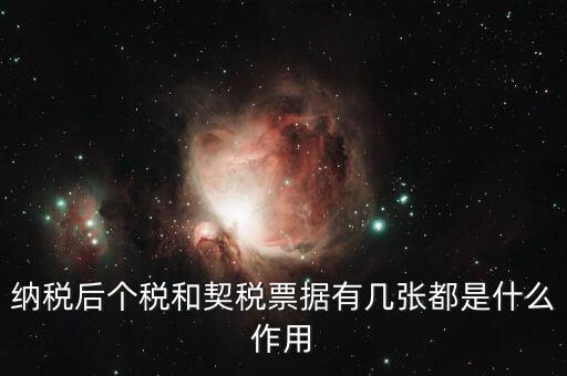 納稅后個稅和契稅票據有幾張都是什么作用