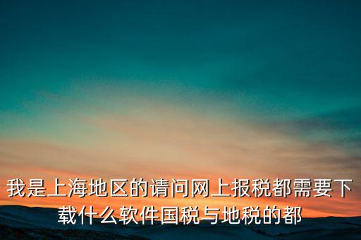 我是上海地區的請問網上報稅都需要下載什么軟件國稅與地稅的都