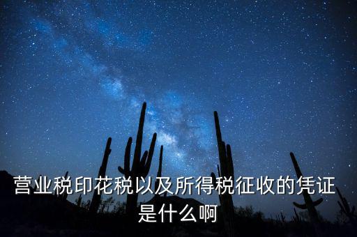 營業稅印花稅以及所得稅征收的憑證 是什么啊