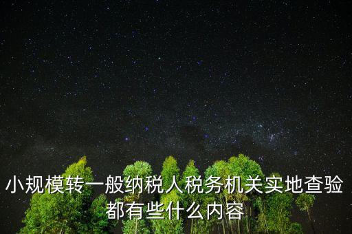 小規模轉一般納稅人稅務機關實地查驗都有些什么內容