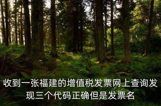 收到一張福建的增值稅發票網上查詢發現三個代碼正確但是發票名
