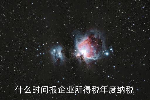 什么時間報企業所得稅年度納稅