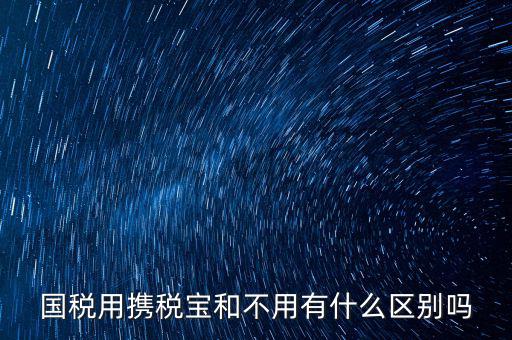 國稅用攜稅寶和不用有什么區別嗎