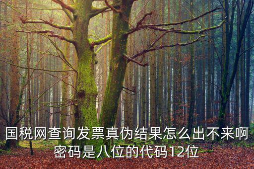 國(guó)稅局發(fā)票真?zhèn)尾樵兠艽a是什么，國(guó)稅網(wǎng)查詢發(fā)票真?zhèn)谓Y(jié)果怎么出不來(lái)啊密碼是八位的代碼12位