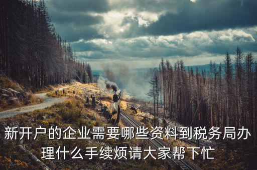 新開戶的企業需要哪些資料到稅務局辦理什么手續煩請大家幫下忙