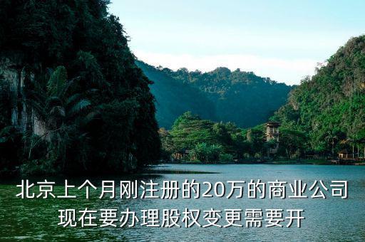北京上個月剛注冊的20萬的商業公司現在要辦理股權變更需要開