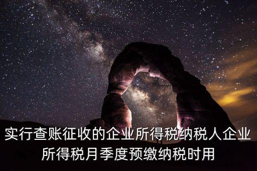 實行查賬征收的企業所得稅納稅人企業所得稅月季度預繳納稅時用