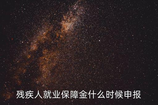 殘疾人就業保障金什么時候申報