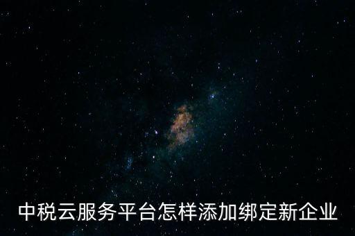中稅云服務平臺怎樣添加綁定新企業