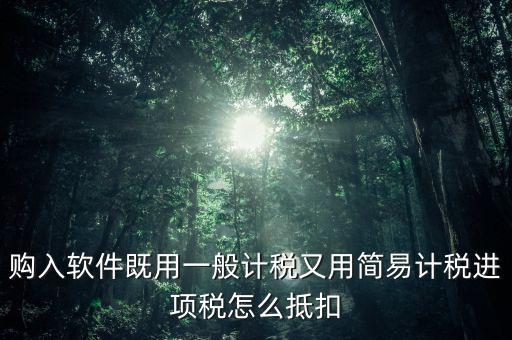 簡易計稅如何抵扣進項稅，簡易征收的一般納稅人可以抵扣進項稅嗎
