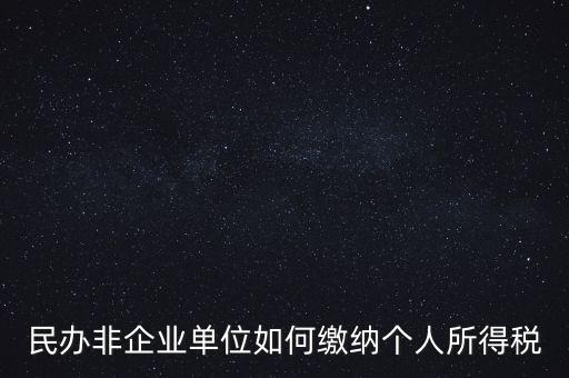民辦非企業單位如何繳納個人所得稅