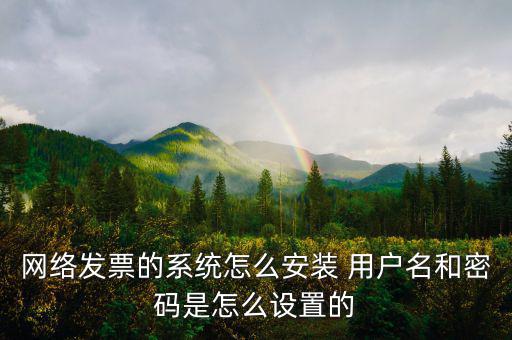 網絡發票的系統怎么安裝 用戶名和密碼是怎么設置的