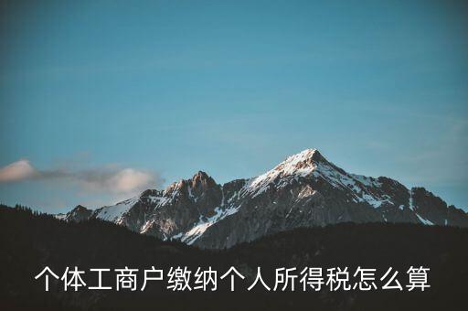 個(gè)體如何算繳稅，個(gè)體工商戶(hù)怎么交稅