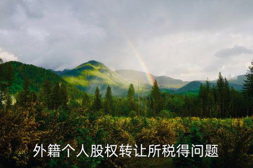 外籍個人股權轉(zhuǎn)讓所稅得問題