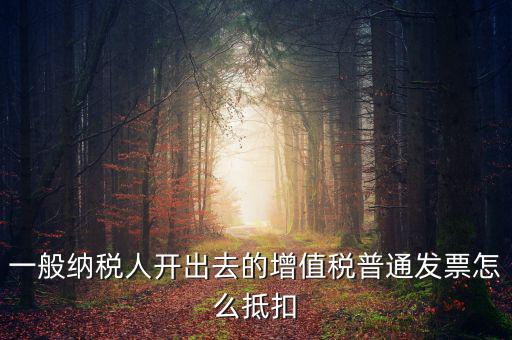 一般納稅人開出去的增值稅普通發票怎么抵扣