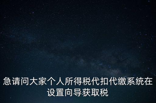 急請問大家個人所得稅代扣代繳系統在設置向導獲取稅